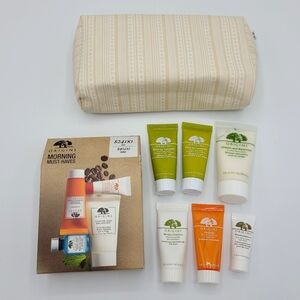 Origins Morning Must-Haves Travel Skincare Set Cleanser, Serum, Treatment, Masks